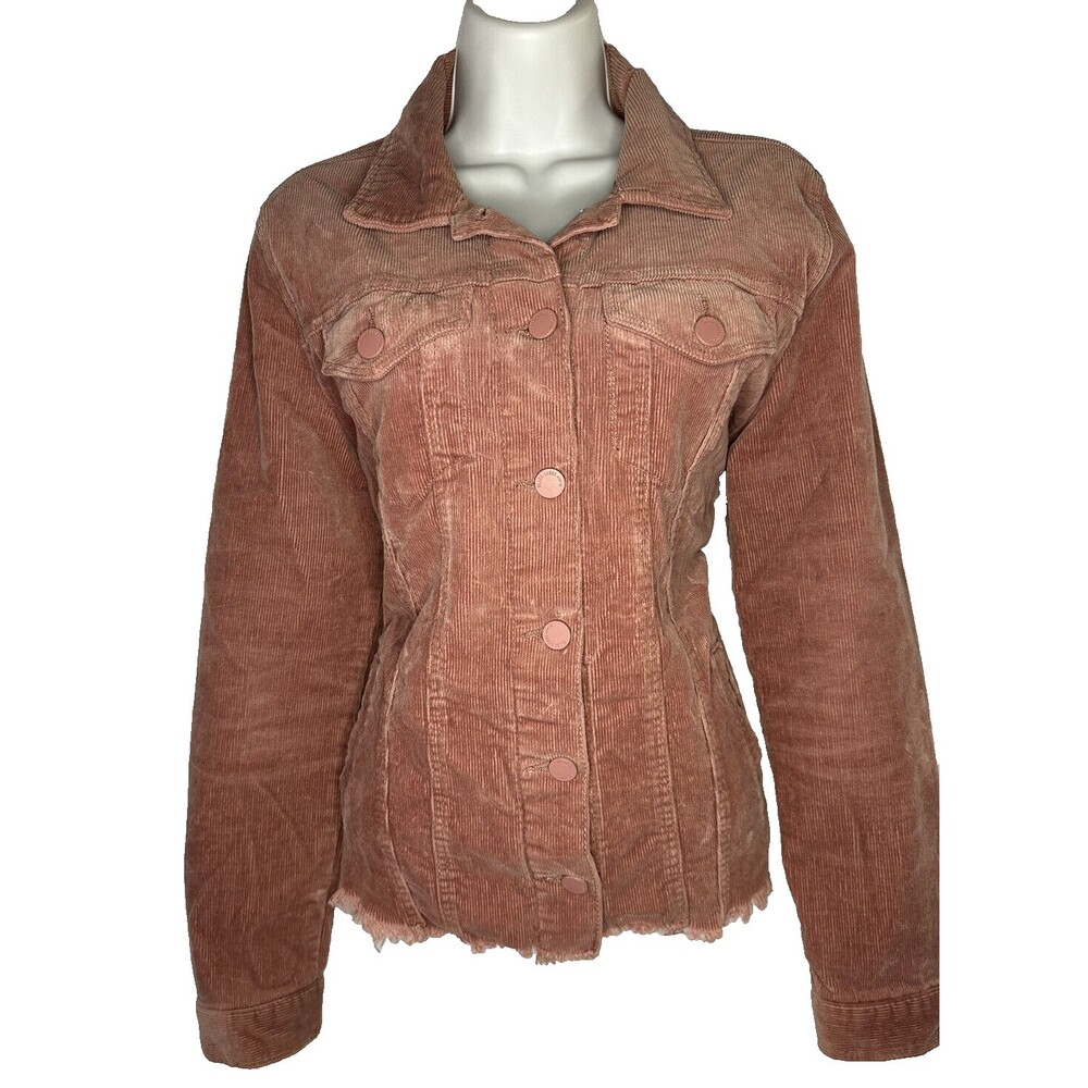 Black Label C'est Toi Women's Sz (M) Rose Pink Corduroy Coat